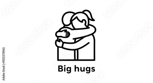 Two people hugging tightly, symbol of love, friendship, support, comfort, and connection