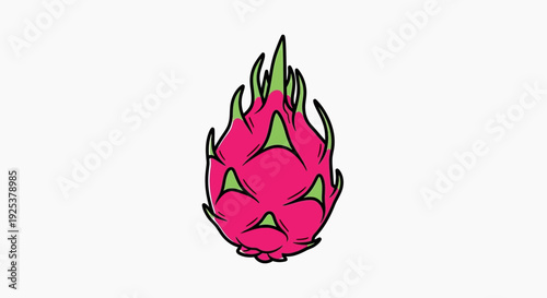 Vibrant Dragon Fruit Icon, Tropical Exotic Fruit, Healthy Food Illustration