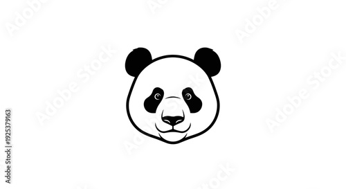 Cute Panda Head Illustration Isolated on White Background