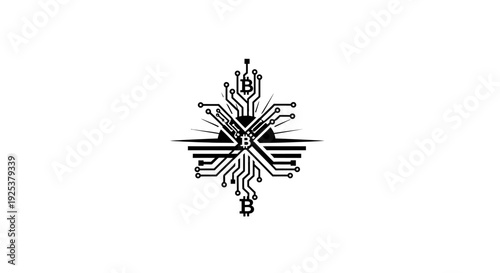 Digital Currency Circuit Board Technology Logo Icon