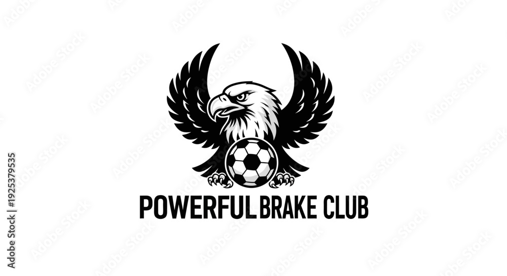 Obraz premium Eagle Soccer Club Logo with Powerful Brake Club Text