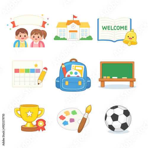 set of icons for kids
