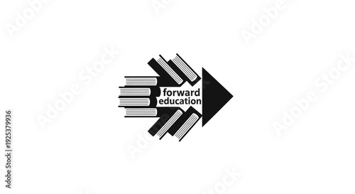 Forward Education Logo with Books Forming an Arrow - Learning and Progress Concept