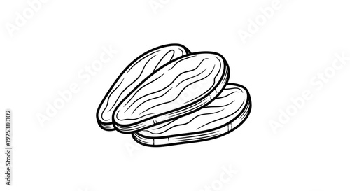 Hand-drawn illustration of sliced cucumbers on a white background