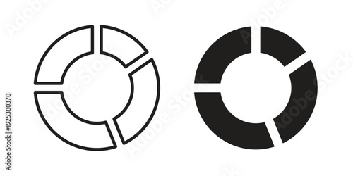 Donut chart icon symbol design template. Vector 10 eps.