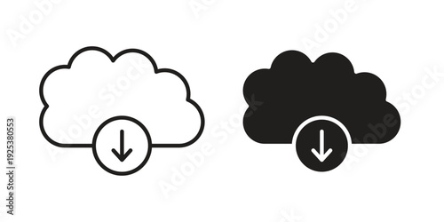 Download from Cloud icon symbol design template. Vector 10 eps.