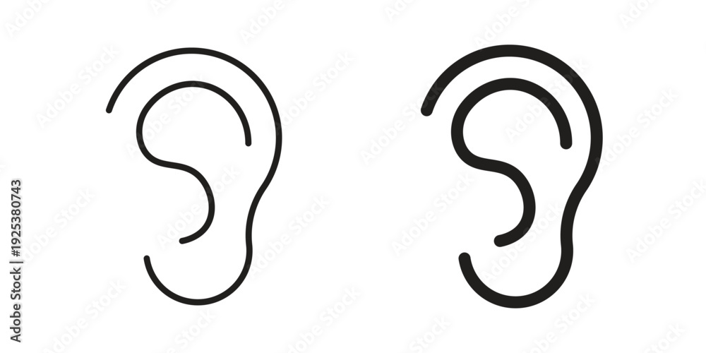 Fototapeta premium Ear icon symbol design template. Vector 10 eps.