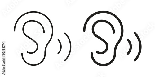 Ear icon symbol design template. Vector 10 eps.