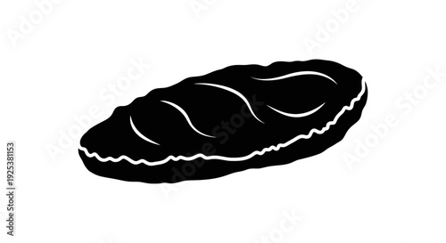 Black and White Silhouette of a Rustic Loaf of Bread