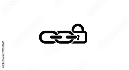 Secure Link Icon with Padlock and Chain Symbolizing Data Protection