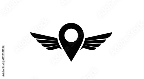 Winged Location Pin Icon for Fast Travel and Delivery Services