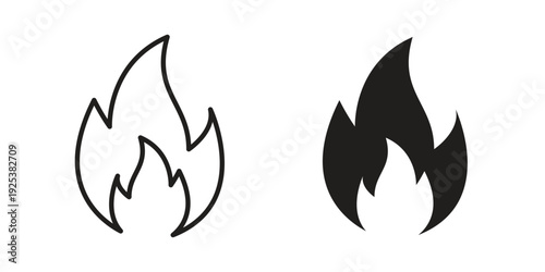 Fire icon symbol design template. Vector 10 eps.