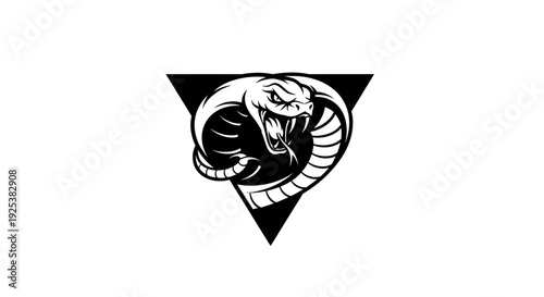 Aggressive Cobra Snake Head Logo in Black Triangle Design