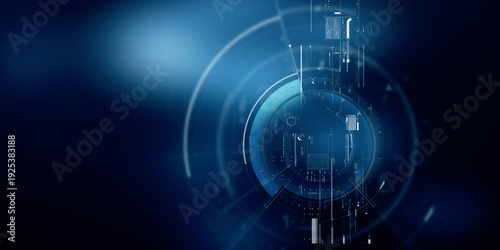 2d illustration Abstract futuristic electronic circuit technology background