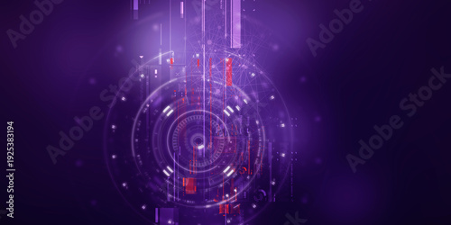 2d illustration Abstract futuristic electronic circuit technology background
