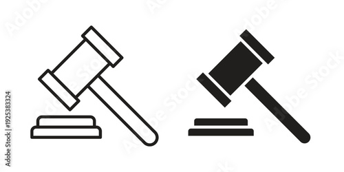 Gavel icon symbol design template. Vector 10 eps.
