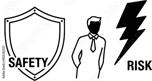 Iconography of protection, person, and danger