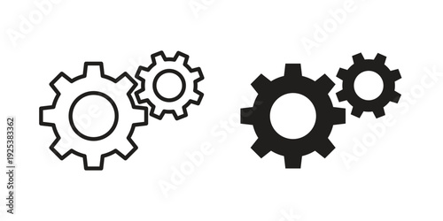 Gears icon symbol design template. Vector 10 eps.