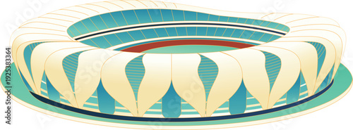 Landmark Helong Stadium building with modern architectural design in Changsha