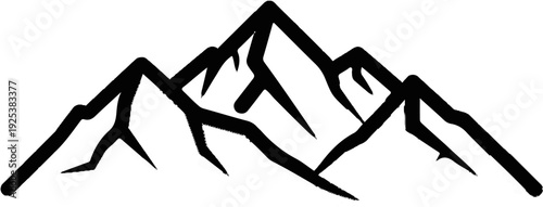 Minimalist black mountain range outline
