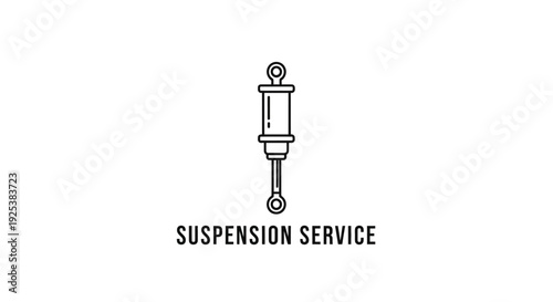 Car Suspension Service Icon with Shock Absorber Line Art