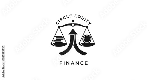 Circle Equity Finance logo with balance scale, money, and upward arrow symbolizing growth and investment