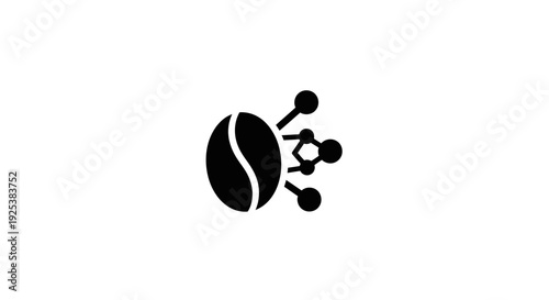 Coffee Bean Chemistry Icon: Molecular Structure and Science of Flavor