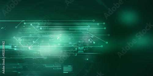 2d illustration Abstract futuristic electronic circuit technology background