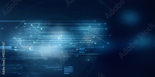 2d illustration Abstract futuristic electronic circuit technology background