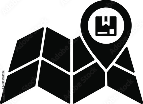 Logistics Map Pin Icon – Parcel Shipping Warehouse Symbol