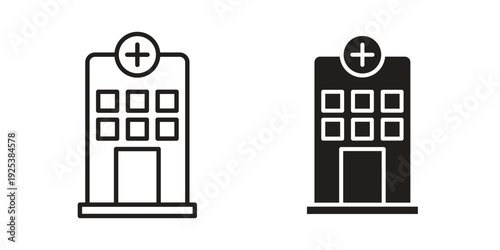 Hospital icon symbol design template. Vector 10 eps.