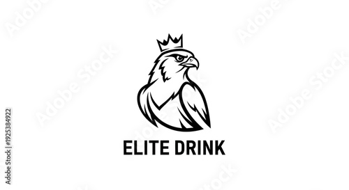 Elite Drink Logo with Majestic Crowned Eagle Icon, Premium Beverage Brand Design