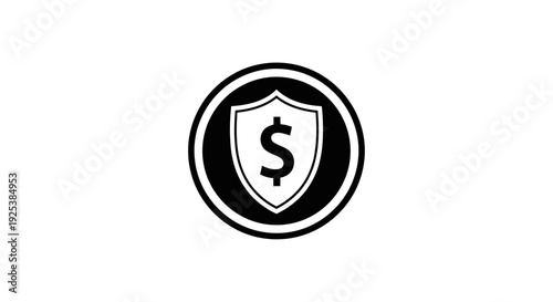 Financial Security Shield Icon: Money Protection and Secure Investment Symbol