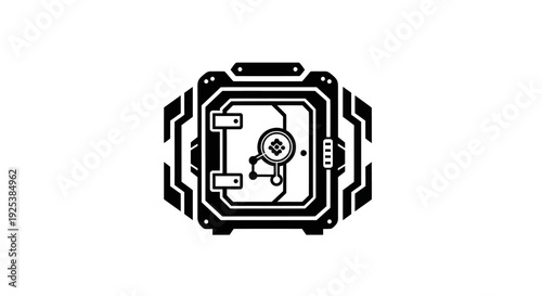 Futuristic Digital Safe Icon: Secure Vault Door for Cyber Security and Data Protection