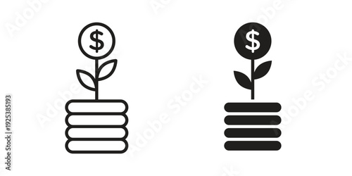 Investment icon symbol design template. Vector 10 eps.