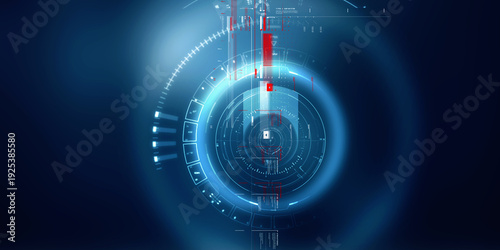 2d illustration Abstract futuristic electronic circuit technology background