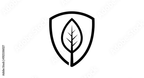 Nature Protection Shield with Leaf Icon - Eco-Friendly and Environmental Safety Symbol