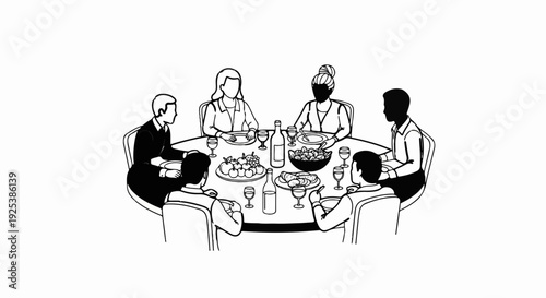 People gathered around a table for a meal