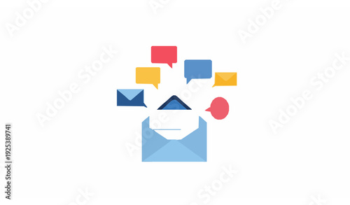 Email subscription landing page concept online marketing newsletter vector illustration