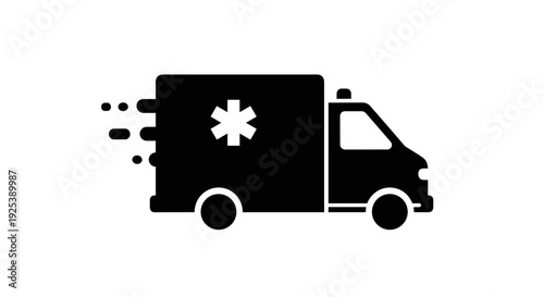 Ambulance Icon Emergency Medical Transport Fast Response.