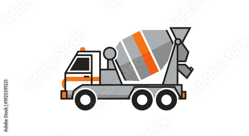 Concrete Mixer Truck Construction Vehicle Building Machine Transportation.