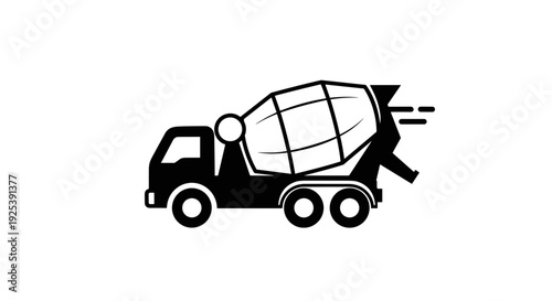 Concrete Mixer Truck Icon - Construction Vehicle Vector.