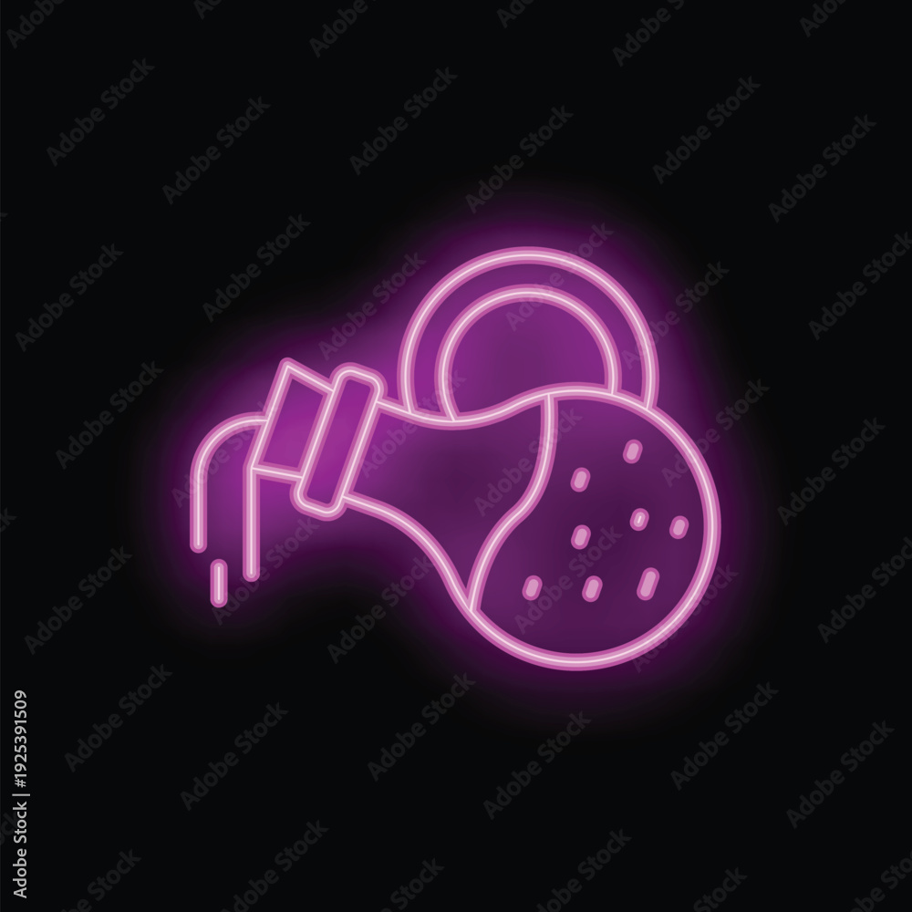 Naklejka premium Neon sign of a wine jug pouring wine into a glass, perfect for bar, restaurant, or nightlife themes