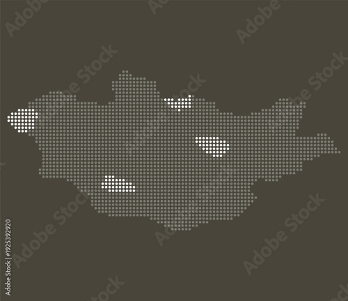 Mongolia Grey White Dotted Map Brown Energy Transition Expo Circular Economy
