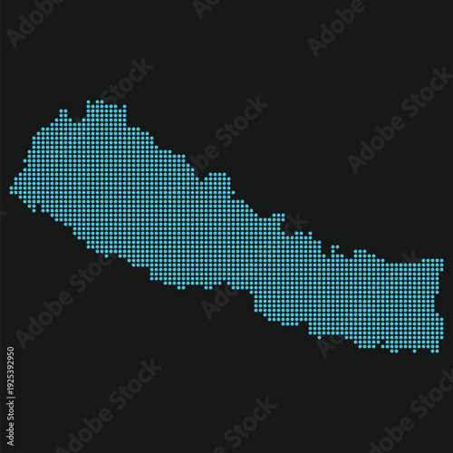 Nepal Light Blue Point Grid Map Black AI4I Strategy Ethical AI Research