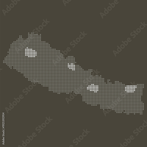 Nepal Grey White Dotted Map Brown Energy Transition Expo Circular Economy