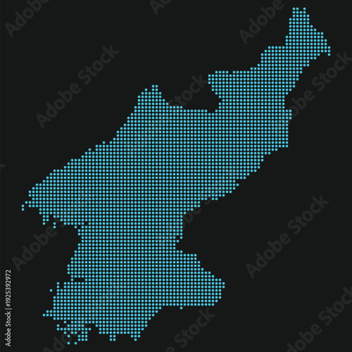 North Korea Light Blue Point Grid Map Black AI4I Strategy Ethical AI Research