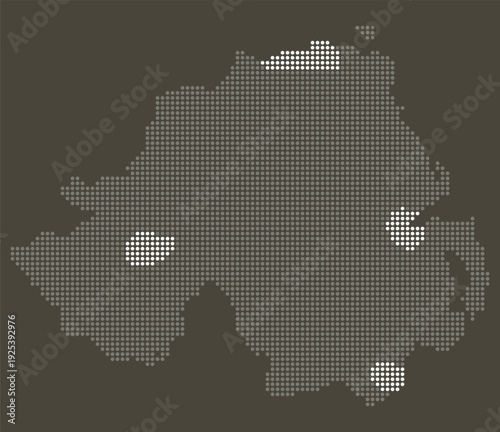 Northern Ireland Grey White Dotted Map Brown Energy Transition Expo Circular Economy