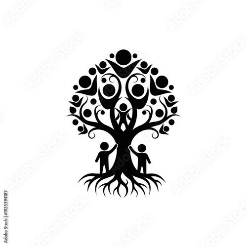 Family Tree Symbolizing Growth, Unity, and Community Connection.