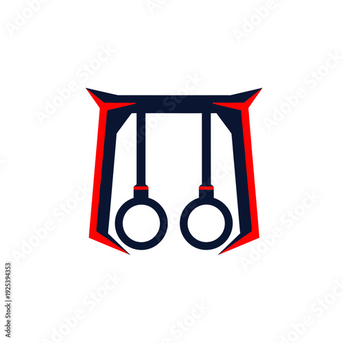 Gymnastics Rings Equipment Silhouette for Fitness Training and Athletic Sport